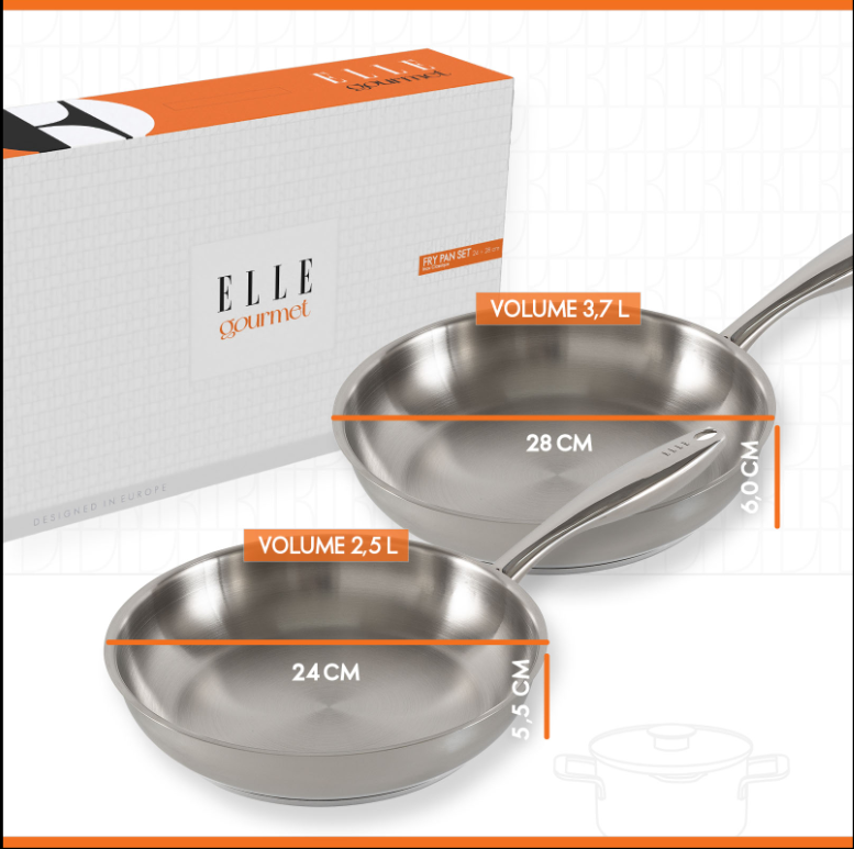 Koekenpannenset 2-delig ELLE Gourmet Clasique