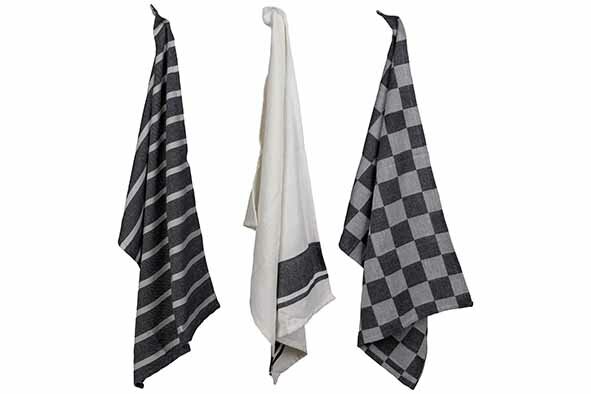 Theedoek Zwart Set van 3