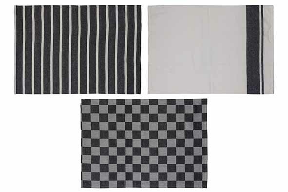 Theedoek Zwart Set van 3
