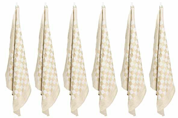 Theedoek Beige Set van 6