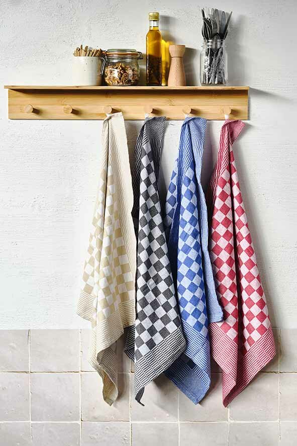 Theedoek Blauw Set van 6