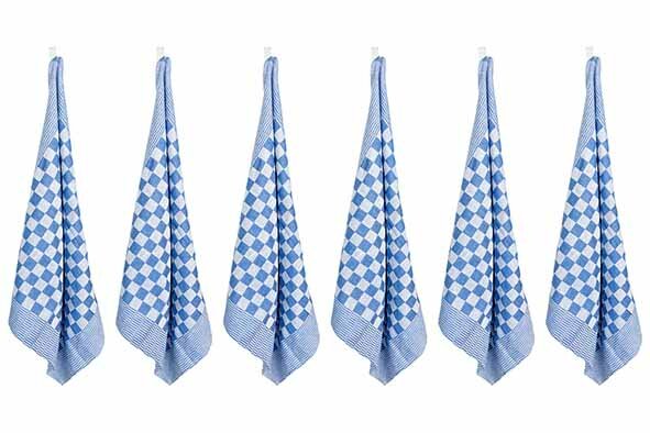 Theedoek Blauw Set van 6