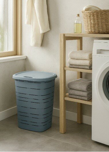 Wasmand Blauw 55 Liter M-Home