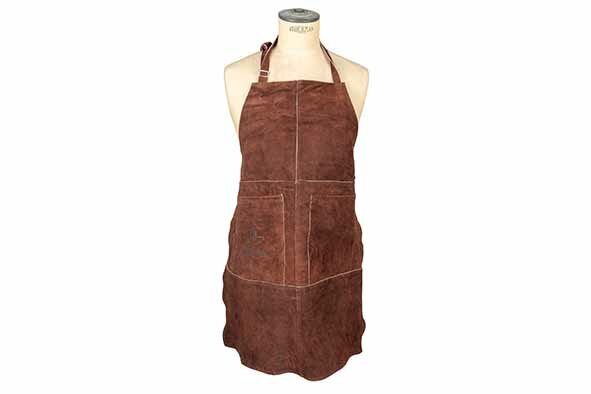 Leren schort met 2 zakken bruin Accessoires