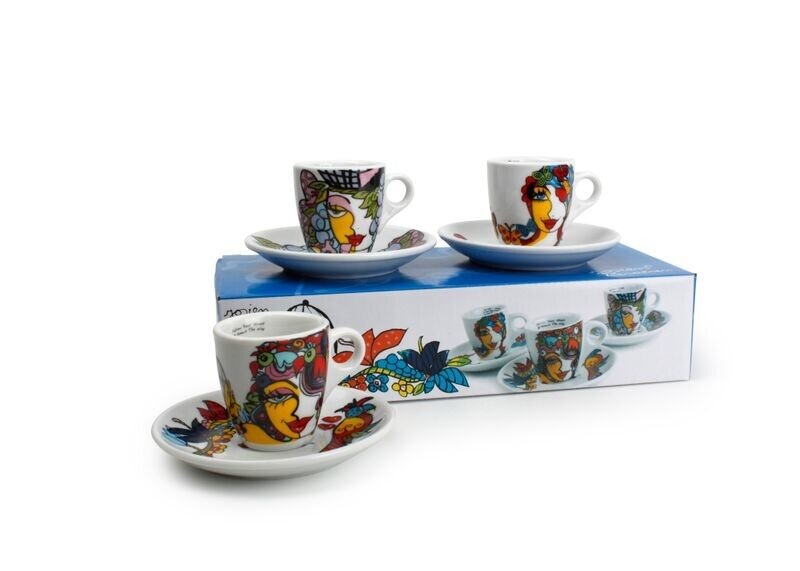 Mokka kopjes&nbsp;met schotels set 6 Josien Broeren doos