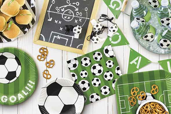 Bord karton vierkant 23 cm voetbal set van 8 PAW