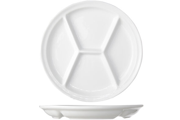 Fonduebord Wit 26 cm 4 vakken