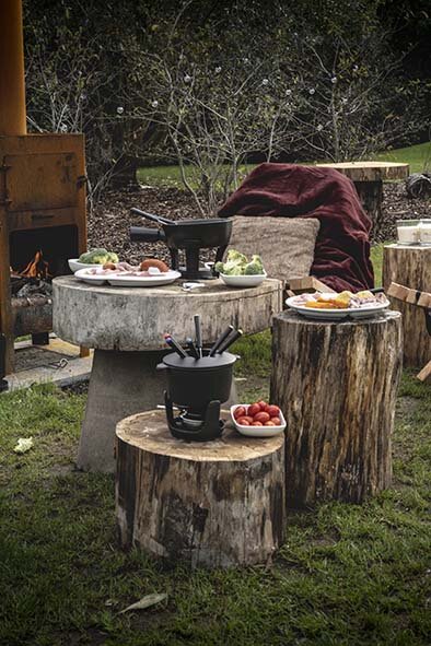 Fonduebord Wit 26 cm 4 vakken