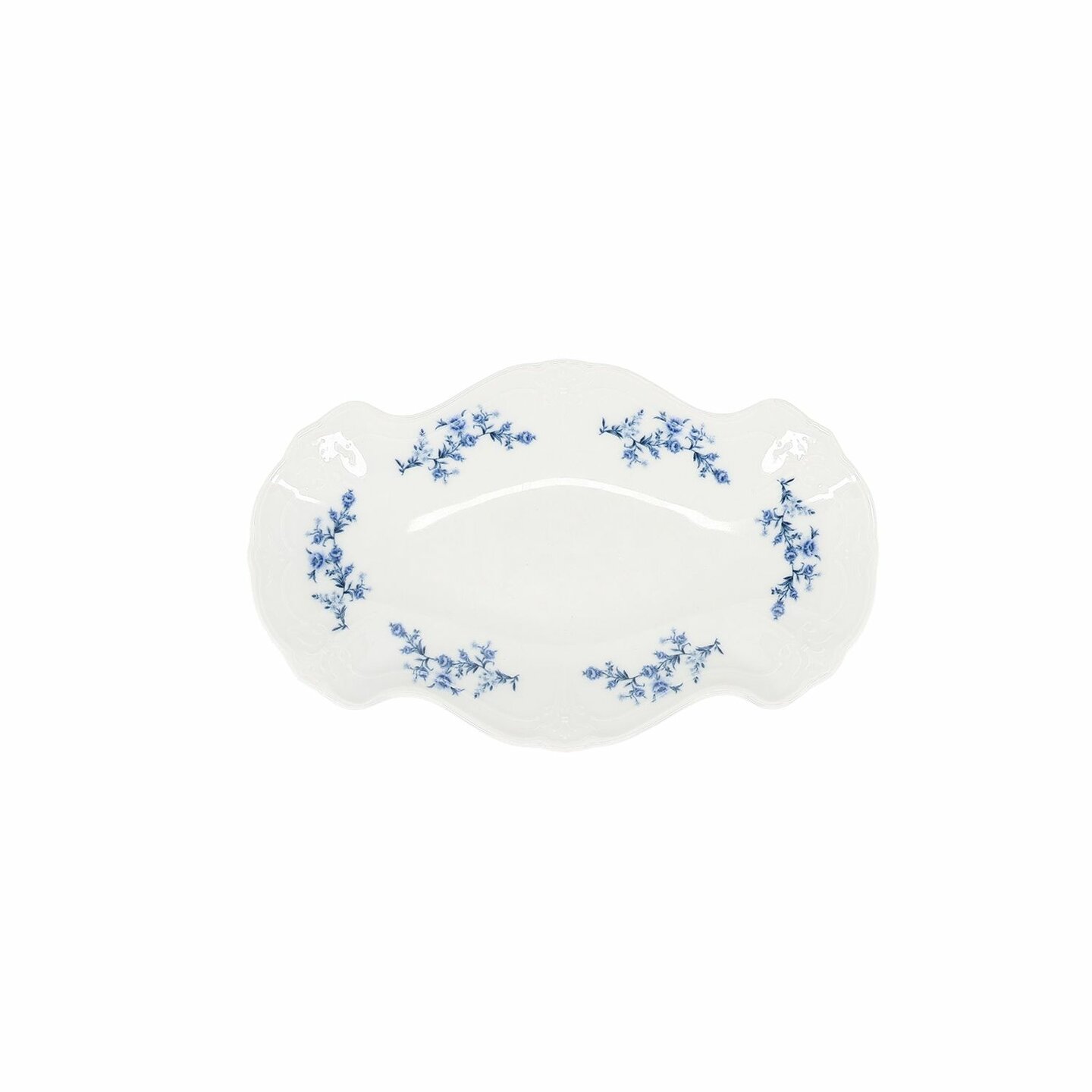 Serveerschaal 26 cm x 16 cm Blue Flower Retro