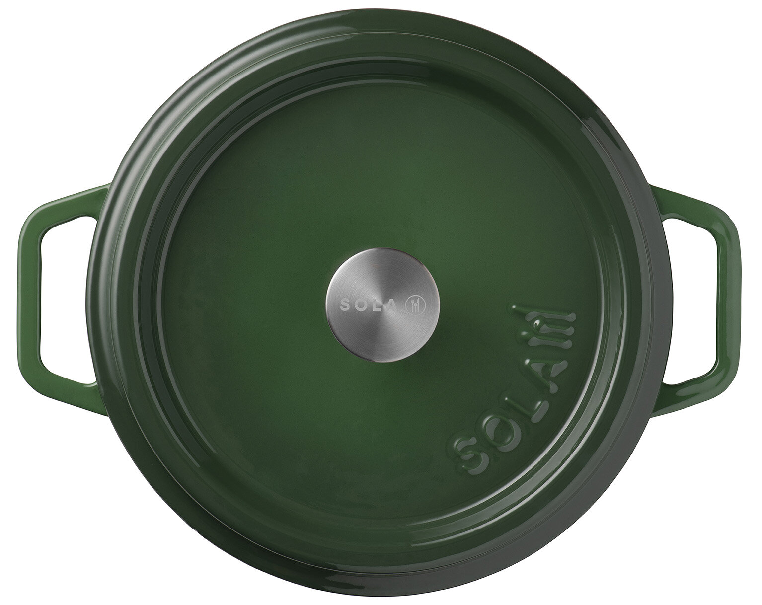 Braadpan 28 cm gietijzer groen Sola