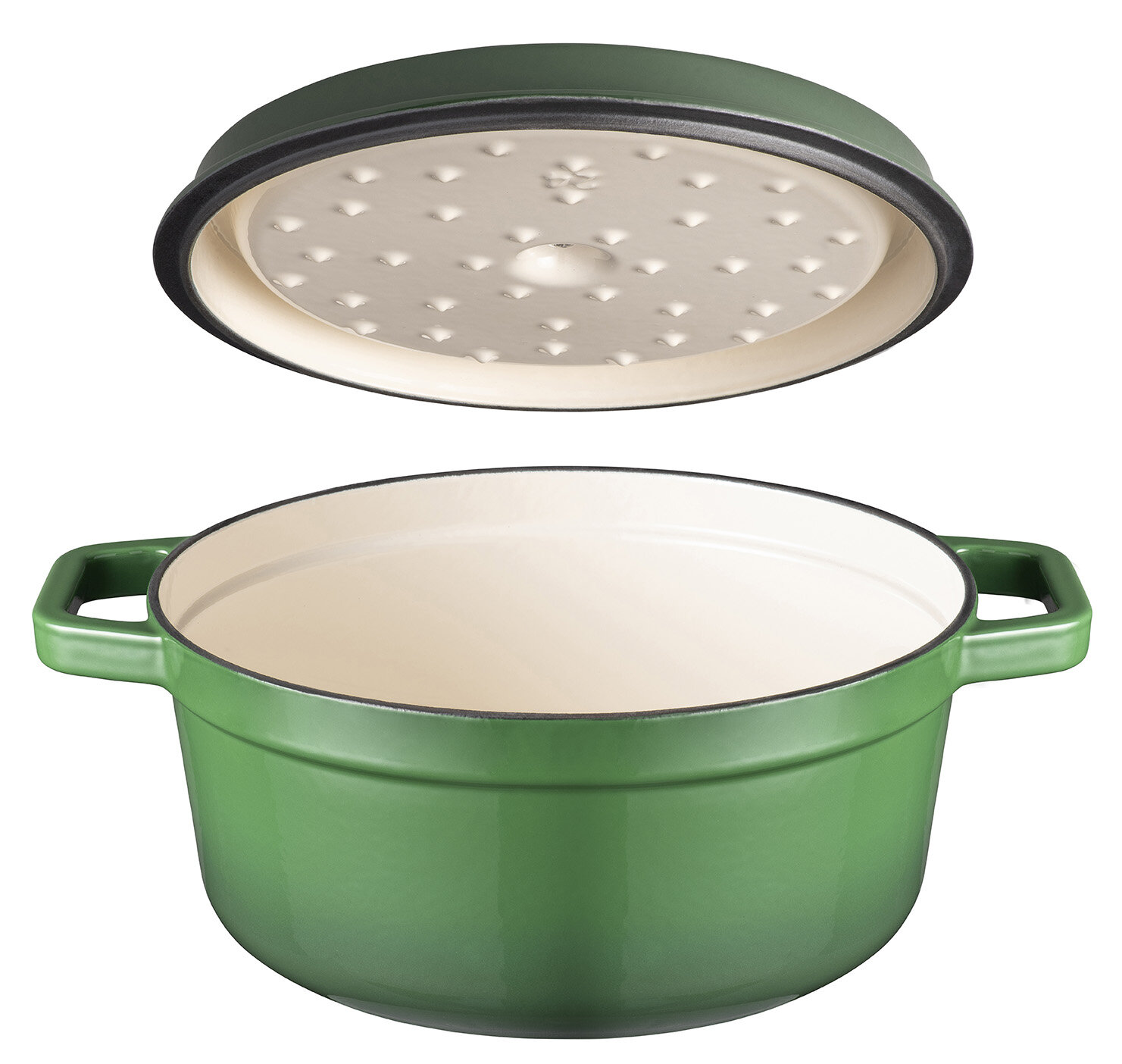 Braadpan 28 cm gietijzer groen Sola