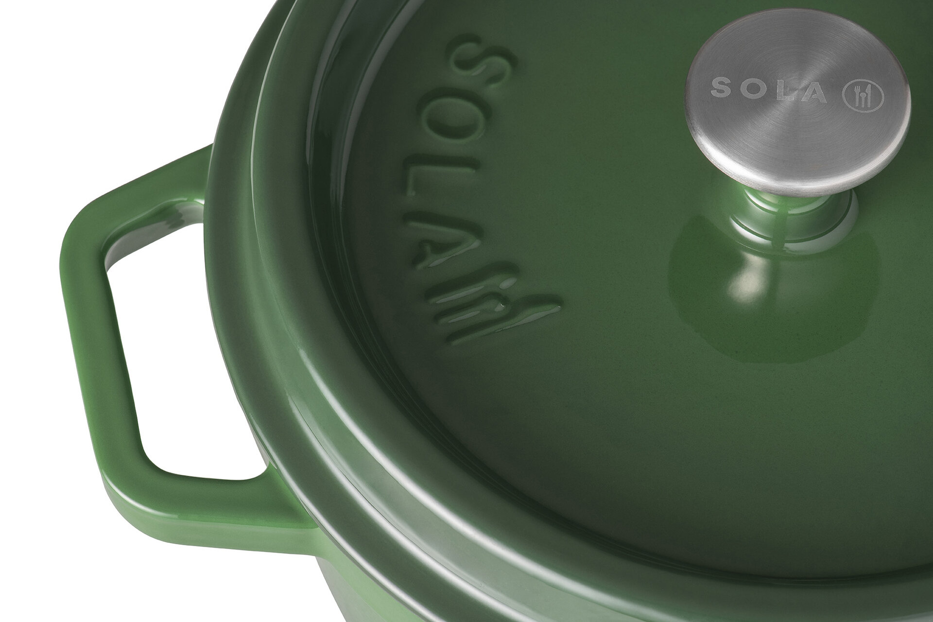 Braadpan 28 cm gietijzer groen Sola