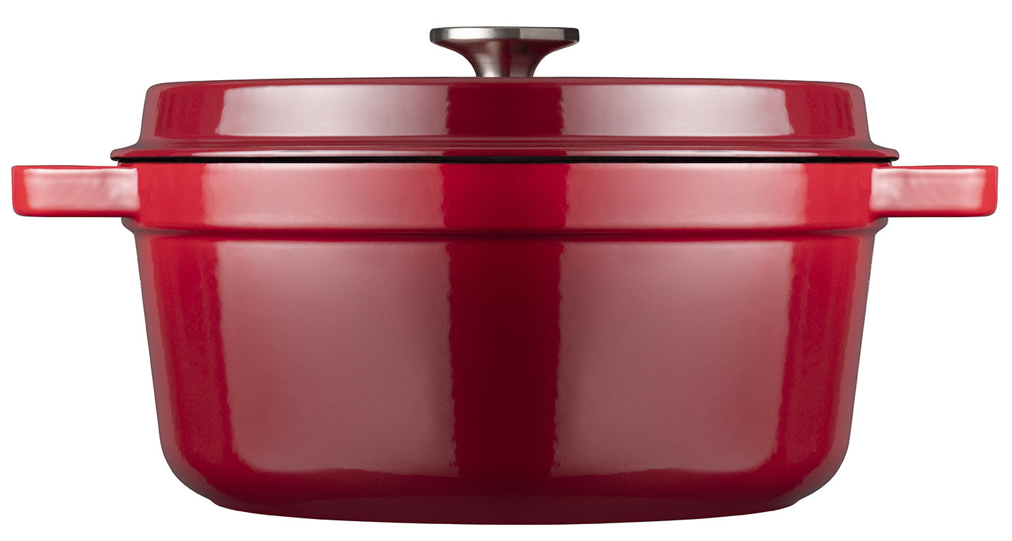 Braadpan 24 cm gietijzer rood Sola