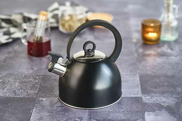 Fluitketel 1,7 L RVS met handvat Zwart