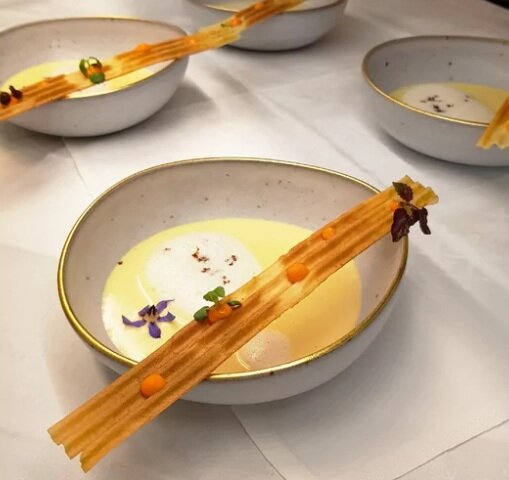 Diep bord 22 cm Gold Stone Bianco