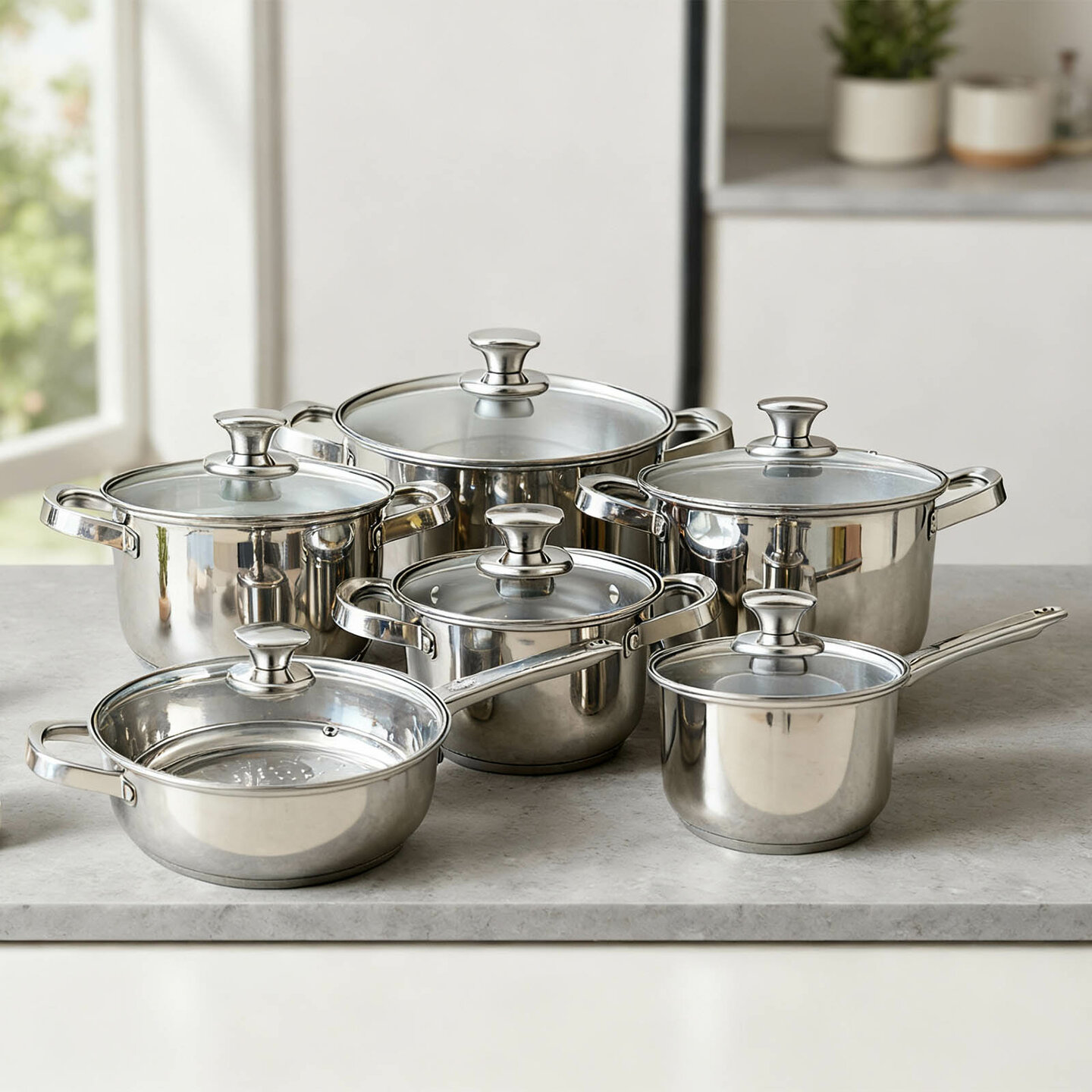 Pannenset RVS 12-delig 