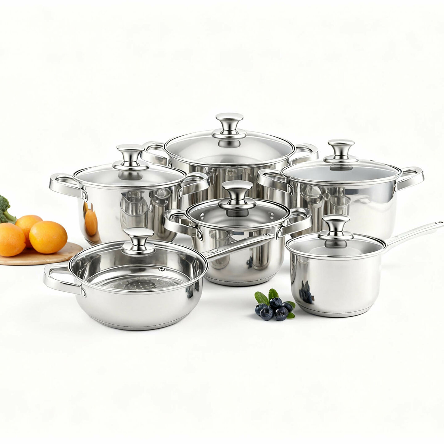 Pannenset RVS 12-delig 