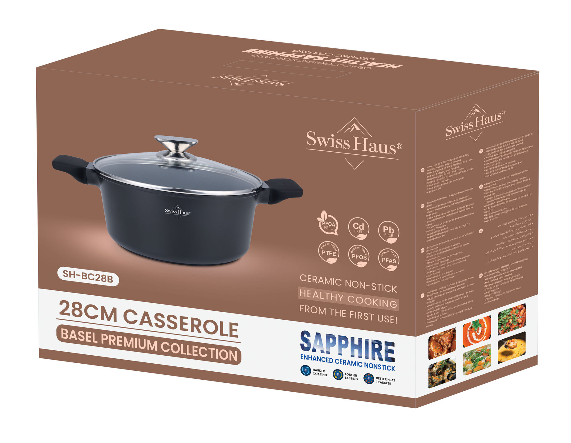 Braadpan 28 cm marmeren coating Swiss Haus