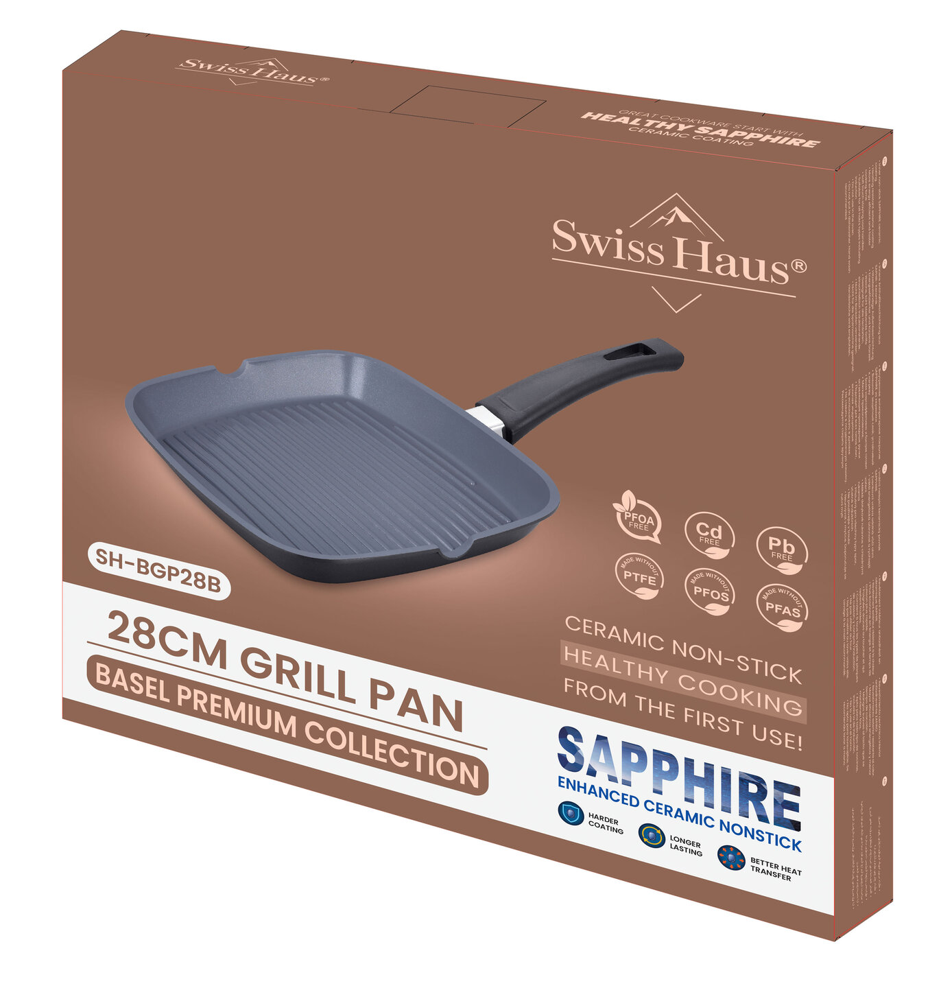 Grillpan 28 cm marmeren coating