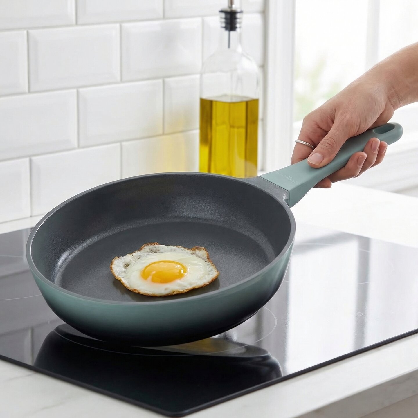 Pannenset keramische coating 17-delig Creuset Olive Green