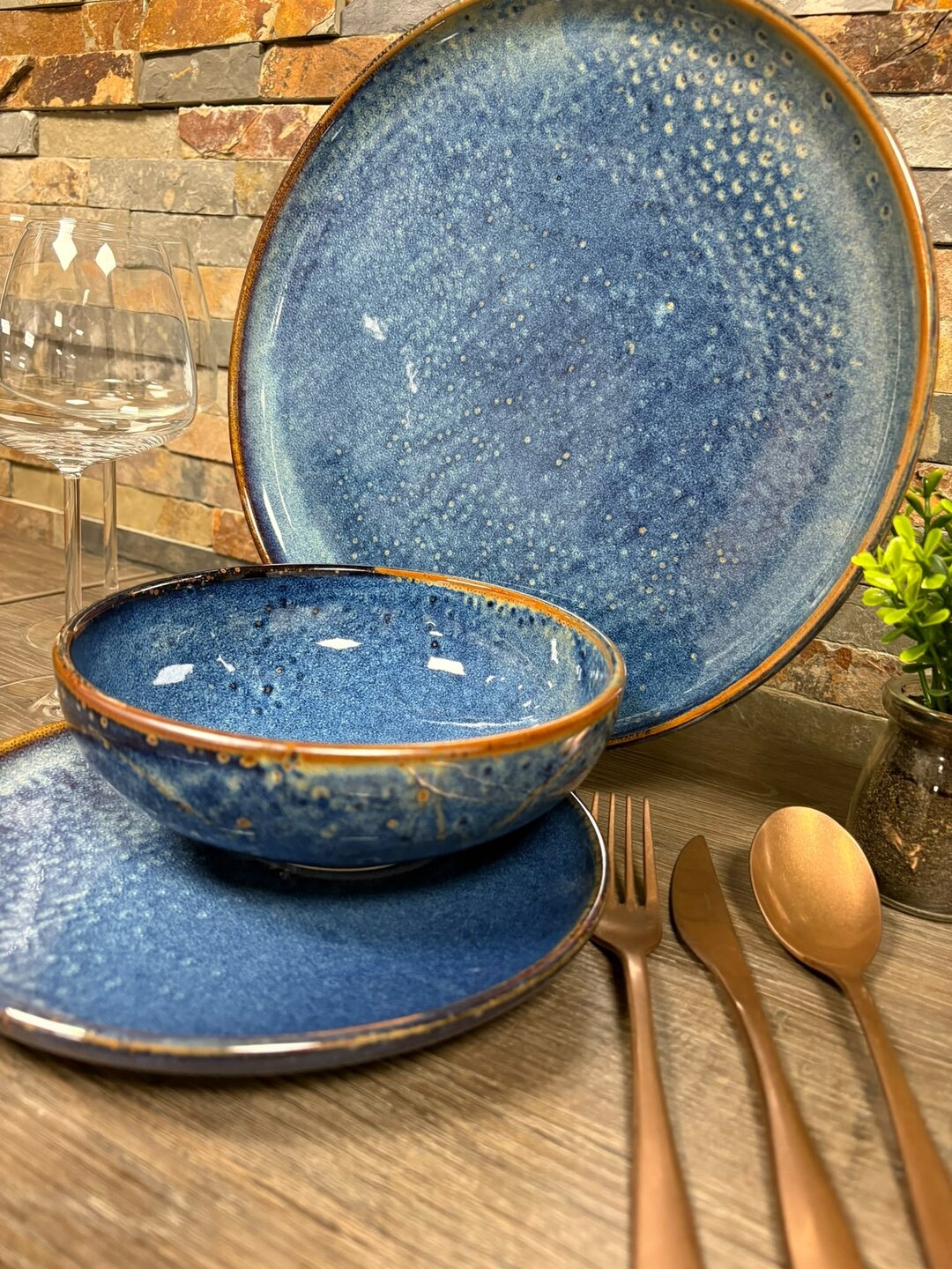 Serviesset 18-delig Nova blauw