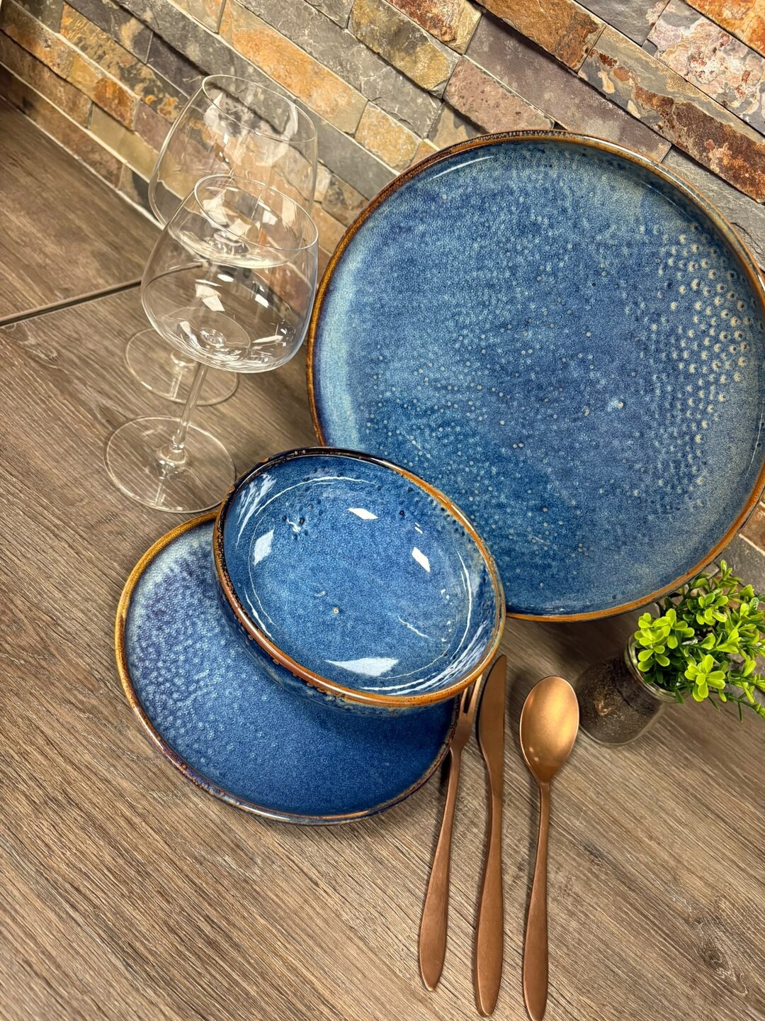 Serviesset 24-delig Nova blauw