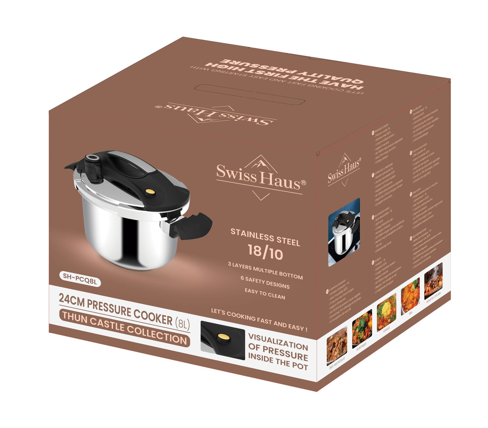 Snelkookpan RVS 8 liter