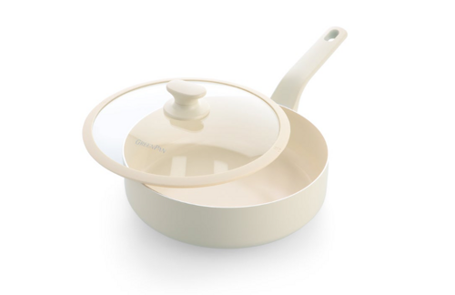 Pannenset 5 delig keramische coating Greenpan Essence Pro Creme