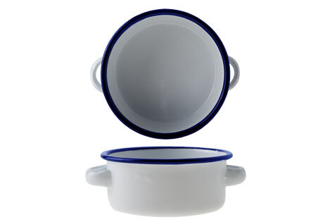 Kom ge&euml;mailleerd staal 11cm