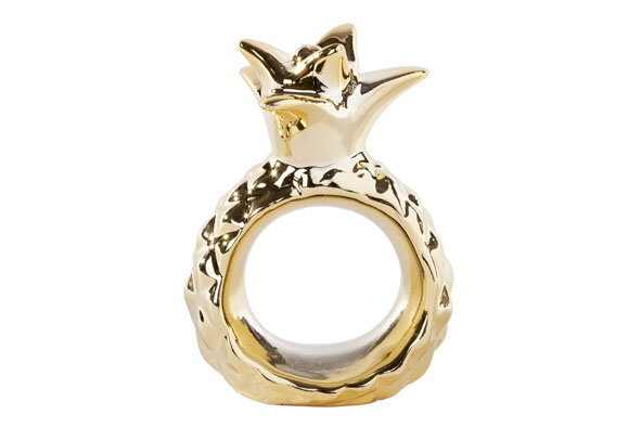 Servetring ananas goud 5x4x8cm