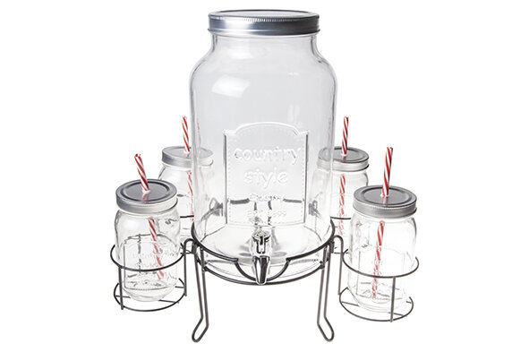 Sapdispenser incl. 4 glazen