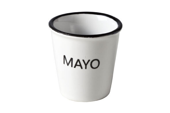 Potje met tekst "mayo"