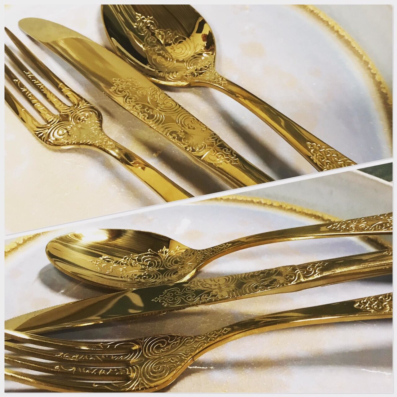 Bestekset Barok 18-delig Gold Antique