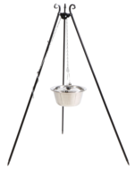 Driepoot bbq met RVS goulash pan 14l
