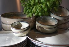 Serviesset 12-delig Meridian grijs groen blauw