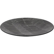 Bord zwart-wit 27 cm Leaf