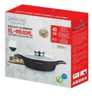 Braadslede marmeren coating 40 cm met glazen deksel