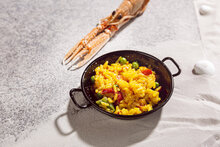 Paellapan 10 cm ge&euml;mailleerd staal