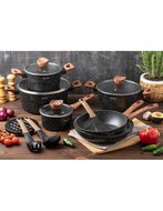 Pannenset Luxe 15 Delig Zwart-Bruin Ed&euml;nb&euml;rg Stonetec Line