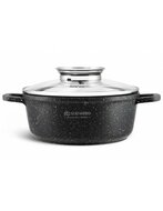 Kookpan Keramische Coating 24 cm Zwart-Zilver Ed&euml;nb&euml;rg Black Line