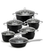 Pannenset Luxe 12-Delig RVS Sandwichbodem Black Line Ed&euml;nb&euml;rg