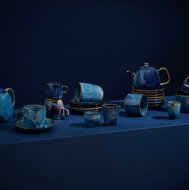 Theeset pot 80 cl met 4 kopjes Nova Blue 