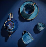 Theeset pot 80 cl met 4 kopjes Nova Blue 