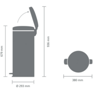 Pedaalemmer 30 L zwart RVS Newicon