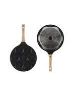 Pannenkoekenpan Keramische Coating 26 cm 7 Kops Ed&euml;nb&euml;rg Stonetec Line hout