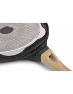 Pannenkoekenpan Keramische Coating 26 cm 7 Kops Ed&euml;nb&euml;rg Stonetec Line hout