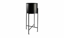 Sierpot 2-delig op Staander Cilinder Mat Zwart Patio