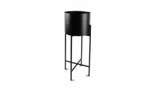 Sierpot 2-delig op Staander Cilinder Mat Zwart Patio