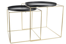 Bijzettafel 2-delig Mat Zwart Metaal Cosy &amp; Home