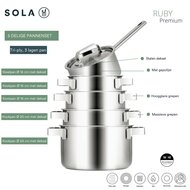 Pannenset 10-delig Ruby Sola